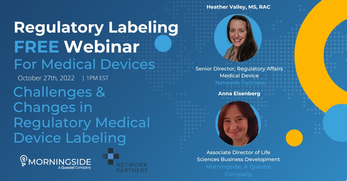 MorningTrans's tweet photo. Join us Oct.27 at 1pm EST, as we partner with Network Partners to speak about the challenges regulatory teams face in medical device labeling. 

https://t.co/5YffT2LZn5

#regulatory #medicaldevices #webinar https://t.co/4qRnO9euPC