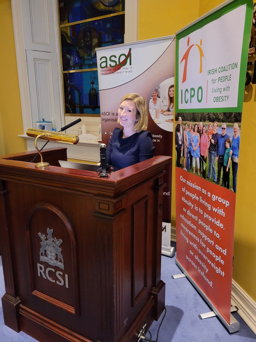 Delighted to be part of the launch of the #IrishObesityGuidelines adapted from the Canadian Practice Guidelines for Adult Obesity tonight at Royal College of Surgeons in Dublin. @susieb16 @ICPObesity @ASOIreland. Speaking now, Dr Cathy Breen 'we used the ADAPTE tool'