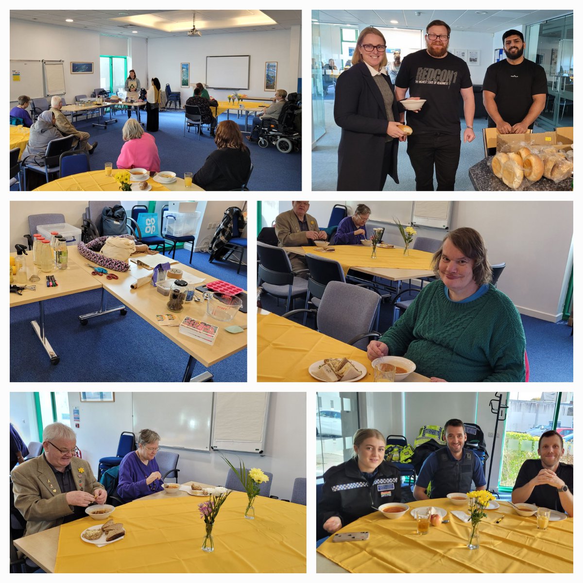 ClareDickinson8's tweet photo. Today we launched our Winter Wellbeing Club @TaffHousing sponsored by @LCBConstruction 💚 18 Tenants enjoyed a hot soup&amp; refreshments whilst taking part in a eco workshop making draft excluders&amp;budget cleaning products. Thanks @swpolice for joining too! #warm&amp;fed #COL #together https://t.co/ywoyW2ifDP