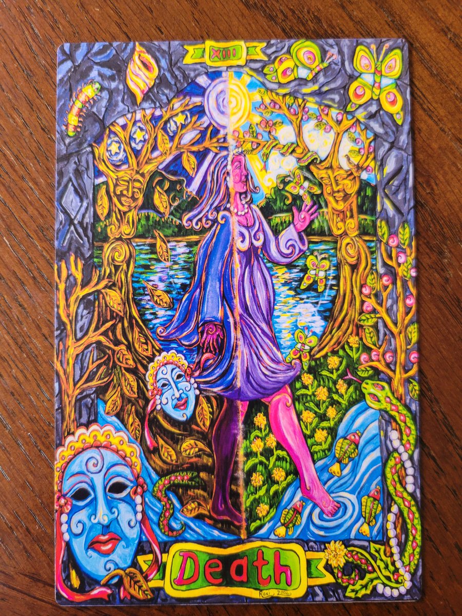 In honour of a friend who has passed over.  #tarot roxiartwork.ca #TarotReading #tarotcommunity #tarotcollectors #pearlsofwisdomtarot