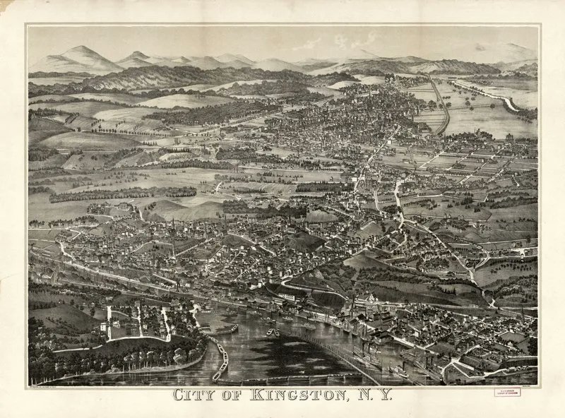 History Calendar on Twitter "Artistic map of Kingston, NY in 1875