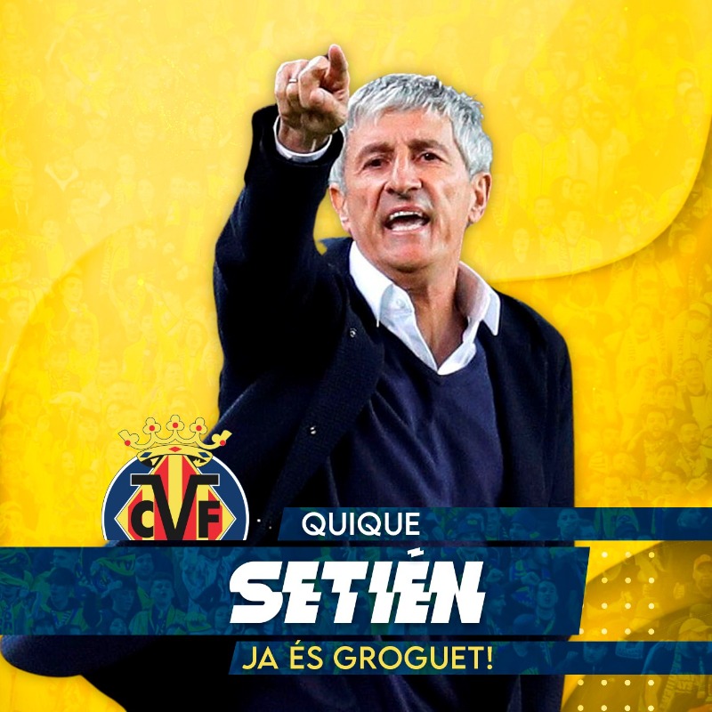VillarrealCF's tweet photo. ¡Quique Setién, nuevo entrenador del Villarreal CF!

¡Bienvenido, @QSetien 💛!