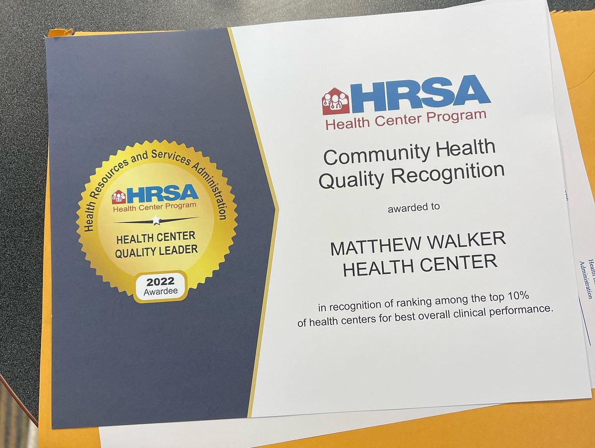 mwalkerhealth's tweet photo. Wondering why our PCMH Quality Improvement Manager is so happy?  
MWCHC just received our Community Health Quality Recognition Award from HRSA (Health Resources and Services Administration). We ranked among the top 10% of U.S. health centers for best overall clinical performance. https://t.co/DHG3jofN0k