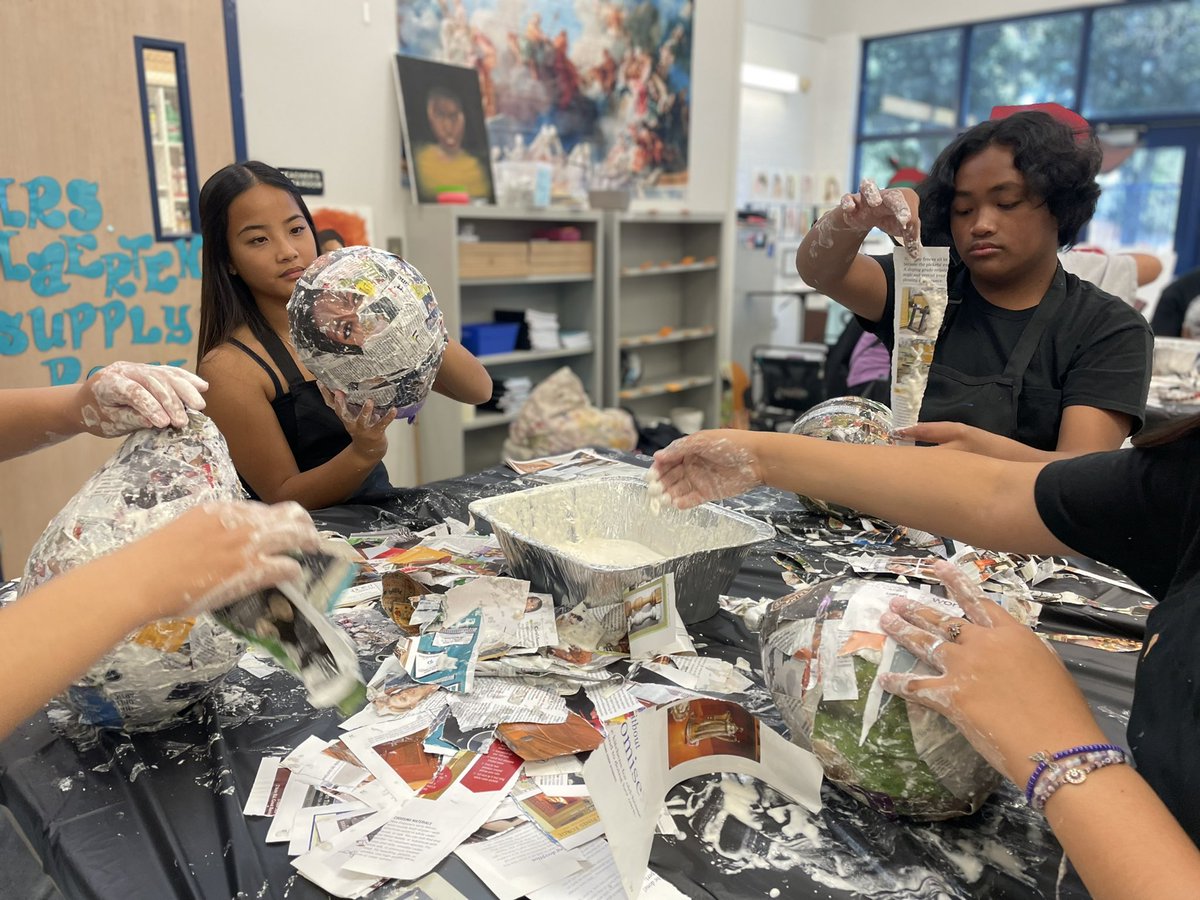 Day 1 of  Papier-mâché pumpkins! 🎃