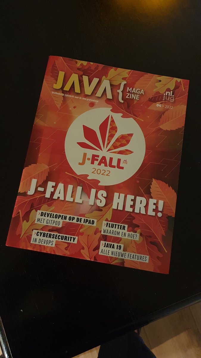 MichelSchudel's tweet image. What a nice surprise to find the #jfall edition of @nljug #javamagazine in the mailbox!
Judging from the the speakers, it's gonna be another great conference!