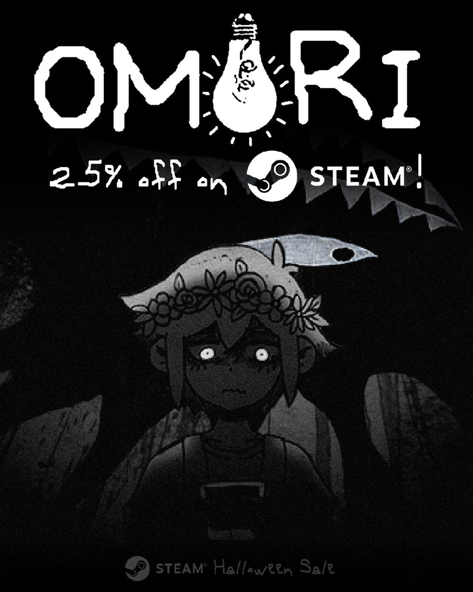 RT @OMORI_GAME: OMORI is 25% off as part of steam’s halloween sale from now until 11/1! (https://t.co/bY4sOmJigl) https://t.co/3gYxvU2woz