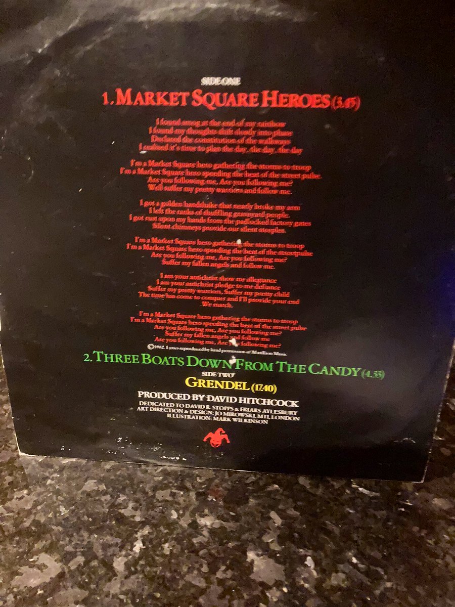 Well look at that, 40 year anniversary today 😳 Christ all fucking mighty that makes me feel old 😬 Grendel still has to be one of the best B-sides I’ve got on any 12” @MarillionOnline