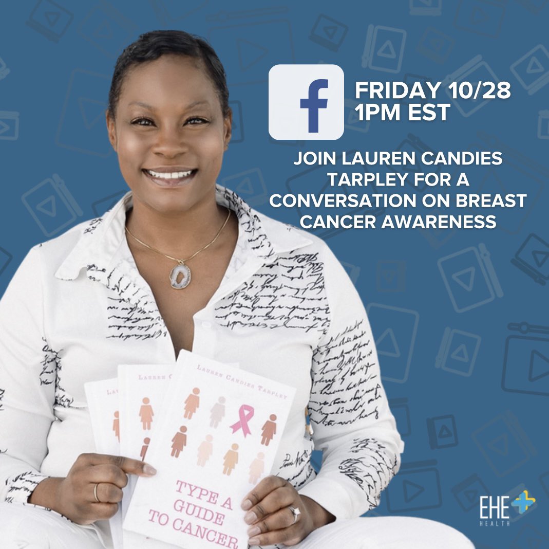 In honor of #BreastCancerAwareness Month, we will be joined by breast cancer survivor and author of <a href="/TypeAGuide2cncr/">Lauren Tarpley | Type A Guide to Cancer</a>, Lauren Candies Tarpley, on our next Rise and Thrive this Friday, 10/28, at 1pm EST. Be sure to tune in on our Facebook page!