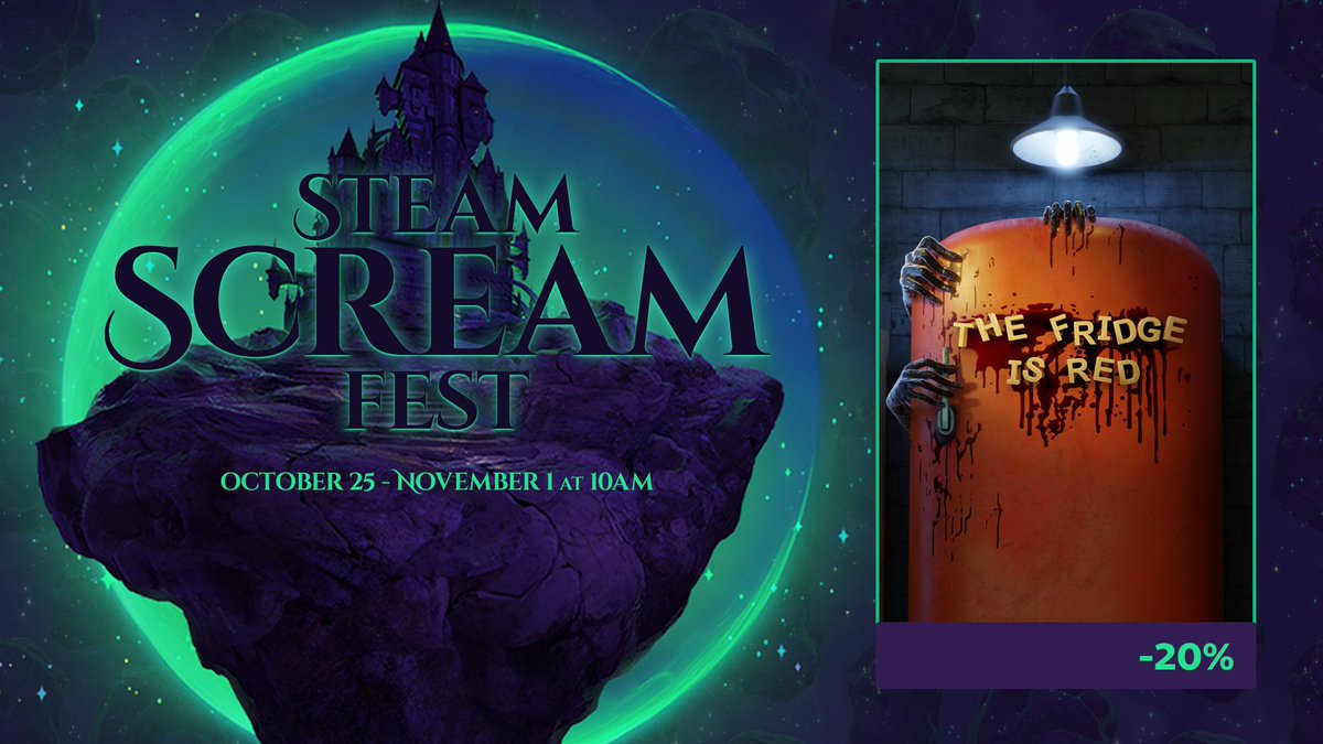 TheFridgeisRed's tweet photo. 👁️ 'The Fridge is Red' is on sale during #Steam #Scream #Fest 👁️

Enjoy the cool ❄️ 20% discount and get ready for #Halloween! 🎃 

👉 https://t.co/wbDAE3fkxL

#TheFridgeisRed #TFIR #indie #psx #SteamScreamFest #horror #creepy #games https://t.co/dXvTYX3zLI