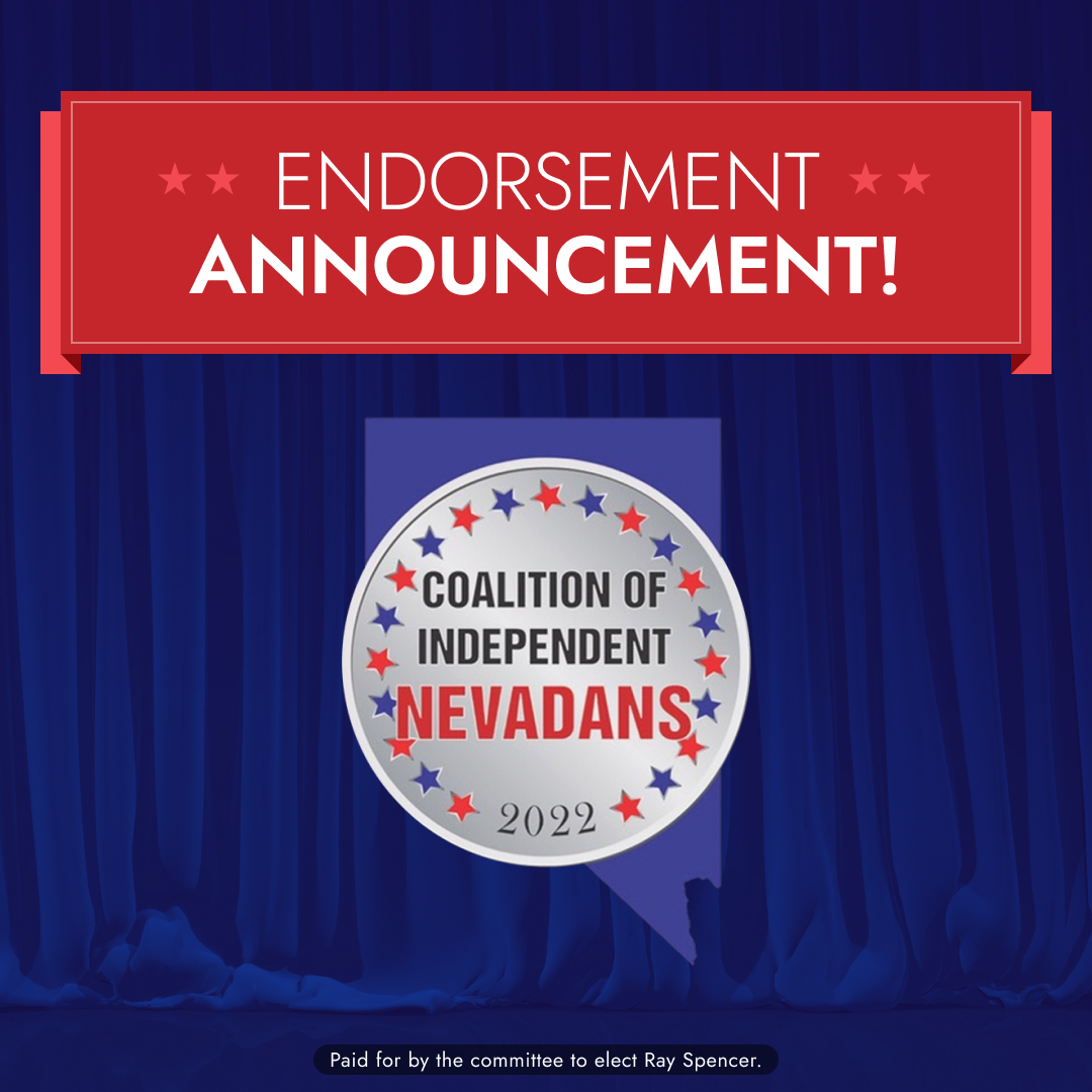 Thank you to the Coalition of Independent Nevadans  for their endorsement! I am honored to be the only candidate in Ward 6 to have earned the endorsement of this esteemed organization. The non-partisan community of voters is supporting my #NewVoiceNewVision for Las Vegas.
