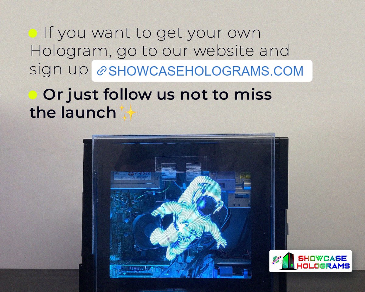 Check our website not to miss the launch! - showcaseholograms.com

#tech #holograms #cyberpunk #future #gaming #gamingpc #pcgamer #pcsides #pccase #computers