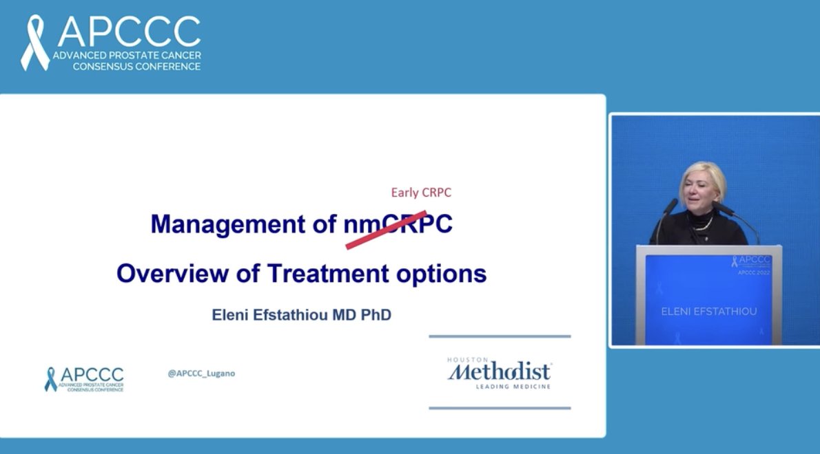 M0 #CPRC: Overview of treatment options. #APCCC22 presentation by @EfstathiouEleni @MethodistHosp. #WatchNow on UroToday > bit.ly/3AfZtRQ @Silke_Gillessen @AOmlin @APCCC_Lugano @Ecastromarcos