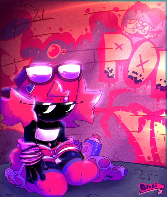 The skateboarding bubble-gum loving graffiti bandit, Pop, strikes again!This one has been sitting in the files so i'd thought i'd finish the art. 