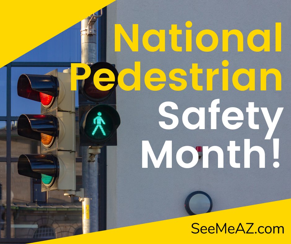 MAGregion's tweet photo. In 2021, 1/3 of all deadly traffic crashes in the MAG region involved pedestrians and/ or bicyclists. 🚶 Be aware, be seen, be safe. Visit https://t.co/lEjpEy4ds9 for pedestrian safety tips. 🚸 #NationalPedestrianSafetyMonth #SeeMeAZ https://t.co/Oy4gPX9YPp