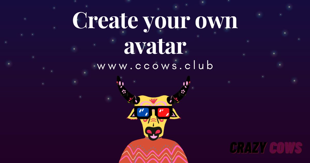 All Crazy Cow NFT holders will receive a social media avatar package. You will receive a complete digital package of your CCOW avatars to use on the social networking sites of your choice as a CCOW owner.
Join #ccowclub 
ccows.club

#NFT #NFTmarketplace #nftcommunity