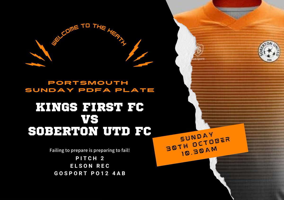 Soberton Utd fc (@sobertonutdfc) on Twitter photo This Sunday we travel across to Gosport to take on King's Firsts fc who currently sit top of division 4 of the Gosport league. They are currently unbeaten so this will be another test and hopefully a good competitive game!
<a href="/Pompey_Football/">Portsmouth Football</a> <a href="/portsmouthsport/">Portsmouth Sport</a> <a href="/PortsmouthDFA/">Portsmouth Divisional Football Association</a> This Sunday we travel across to Gosport to take on King's Firsts fc who currently sit top of division 4 of the Gosport league. They are currently unbeaten so this will be another test and hopefully a good competitive game!
<a href="/Pompey_Football/">Portsmouth Football</a> <a href="/portsmouthsport/">Portsmouth Sport</a> <a href="/PortsmouthDFA/">Portsmouth Divisional Football Association</a>