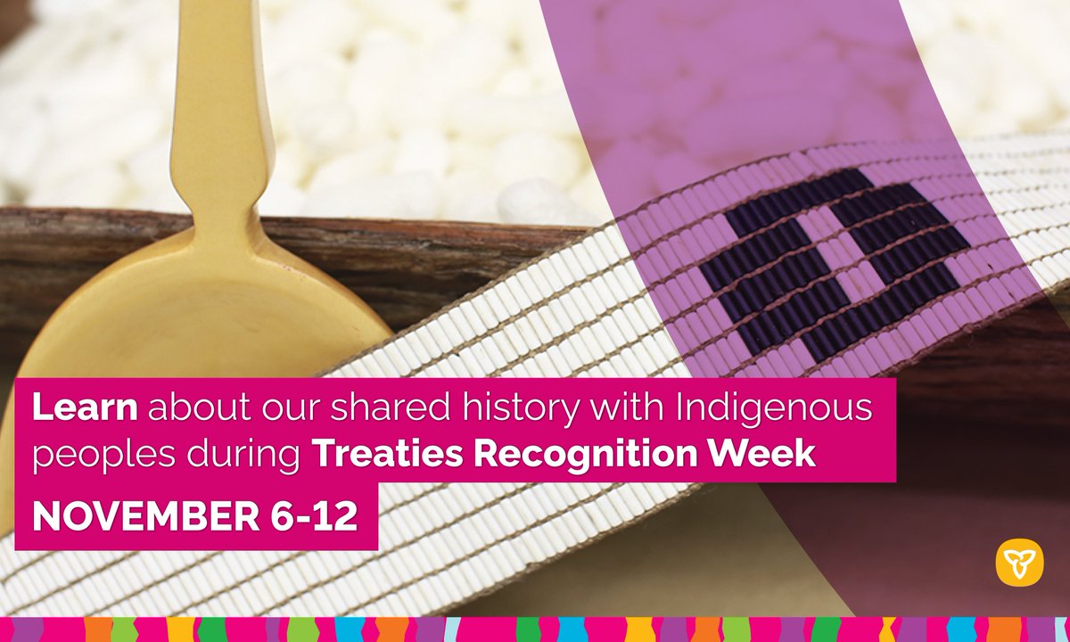 The countdown is on! Treaties Recognition Week (TRW) begins in 2 weeks!⏰

An important part of reconciliation is learning about our shared history with Indigenous people and how treaties continue to shape the province today.

Ontario.ca/treaties | #TreatyON