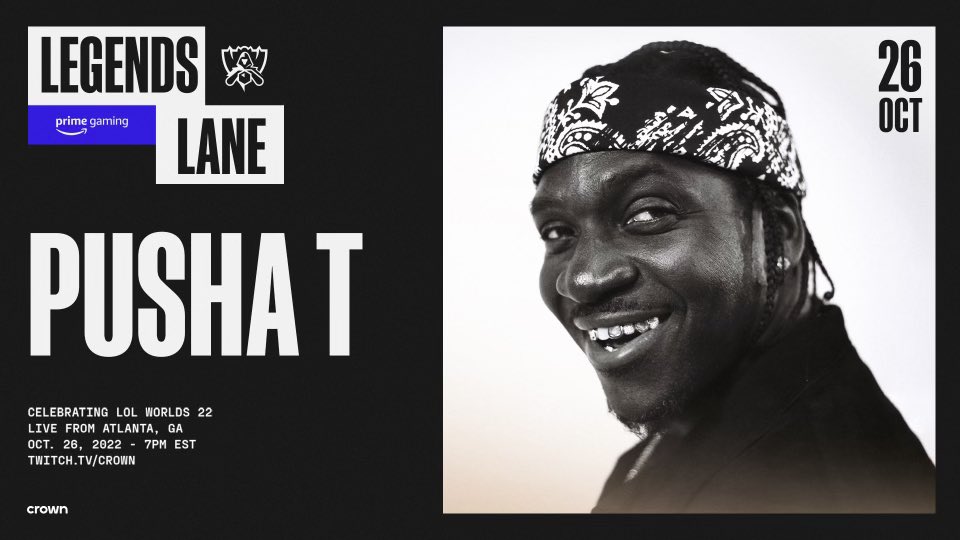 King Push (@PUSHA_T) on Twitter photo 2022-10-25 18:05:21 I’m pulling up with @babytate on Wednesday 10/26 for Legends Lane Catch us on twitch.tv/crown @primegaming tune in!! I’m pulling up with @babytate on Wednesday 10/26 for Legends Lane Catch us on twitch.tv/crown @primegaming tune in!!