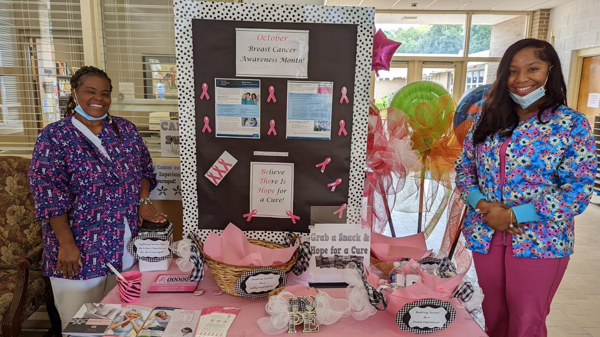 Children's Center nurses are spreading the word about breast cancer awareness: cancer's impact, early detection and hope for a cure! #BreastCancerAwarenessMonth <a href="/MPSAL/">Montgomery Public Schools</a> #CCS