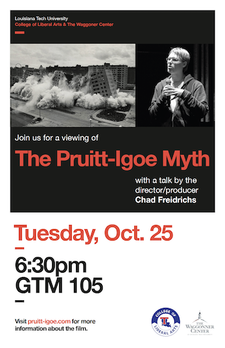 latechshss's tweet photo. Join us tonight at 6:30pm in GTM room 105 for the viewing of The Pruitt-Igoe Myth followed by a talk by the director / producer Chad Freidrichs https://t.co/BCsJZIOe6U