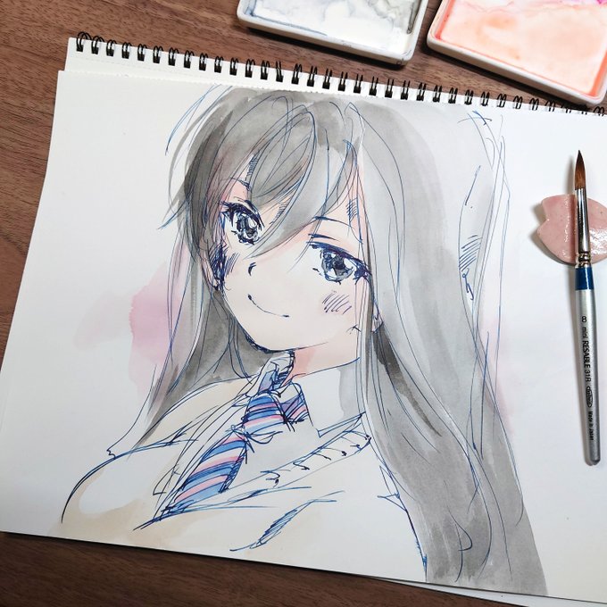 「スーパーカブRei」単行本1巻読んだ!んでもって衝動的に描いた礼子嬢(。 #スーパーカブ 