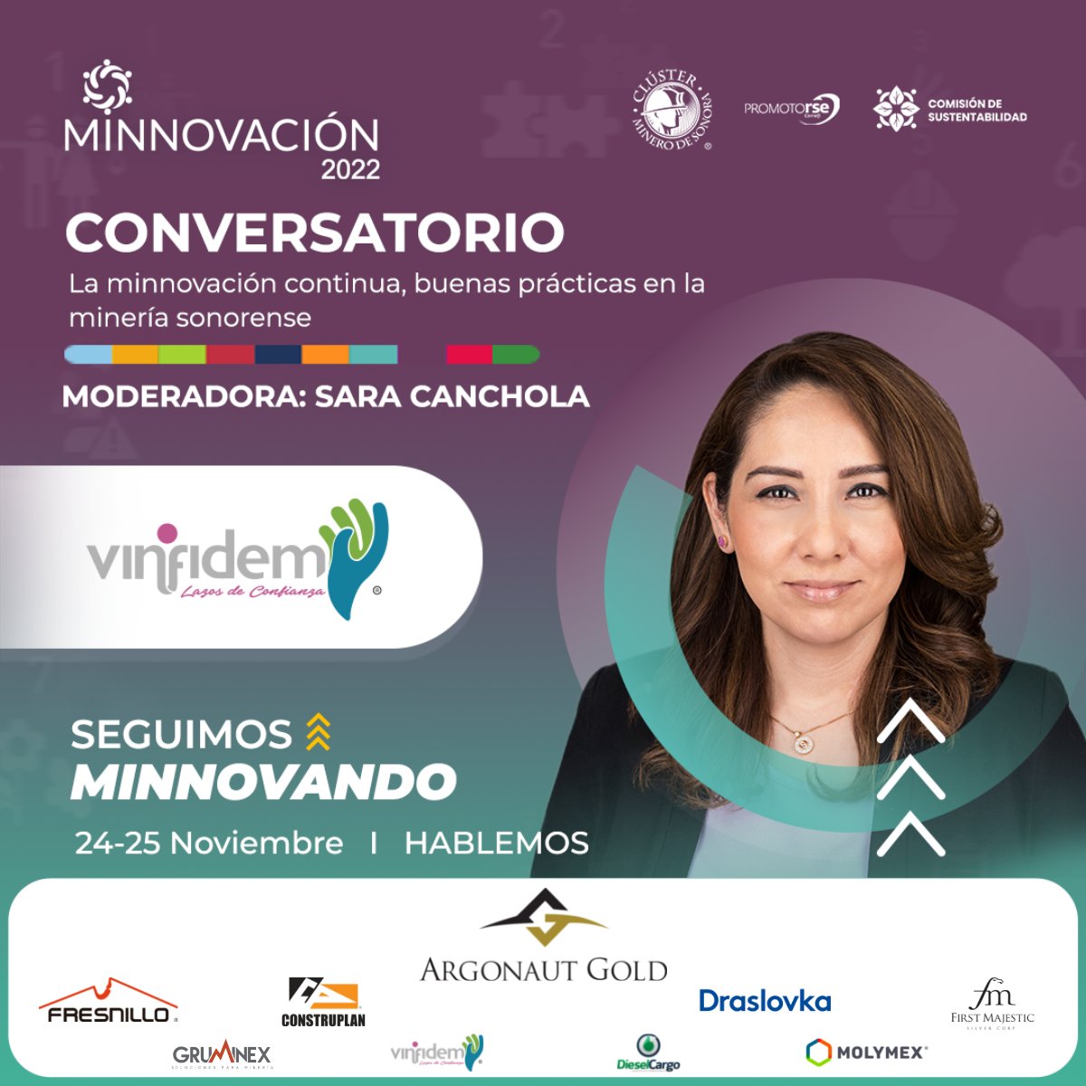 ClusterDeSonora's tweet photo. Sara Canchola será moderadora del Conversatorio: "La minnovación continua, buenas prácticas en la minería sonorense" en #Minnovación2022

Adquiere tu carnet ➡️ https://t.co/2nk3GB9kIJ
🗓️ 24 y 25 NOV 2022
📍 Fiesta Americana | #Hermosillo, #Sonora https://t.co/olT2D3tFhk