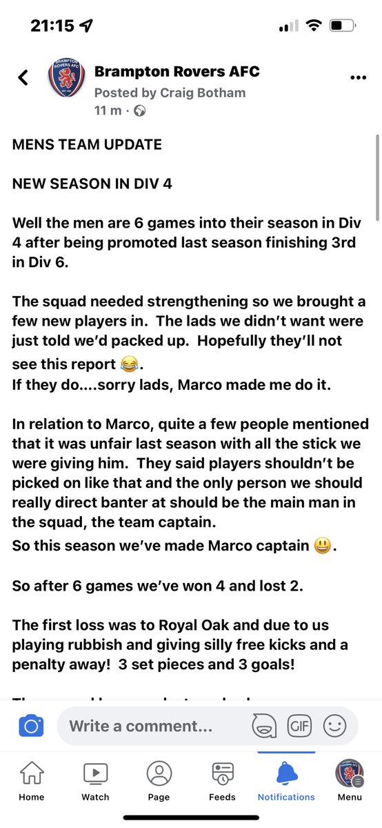 Brampton Rovers AFC Mens tweet media