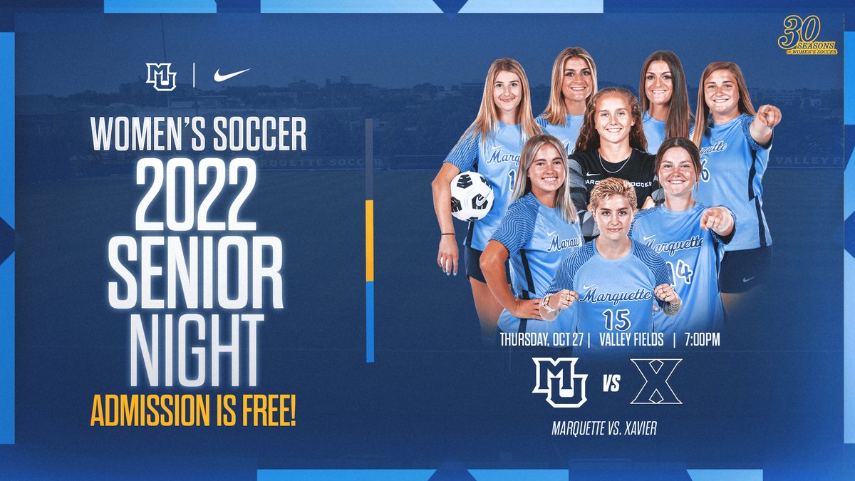 MarquetteWSOC's tweet photo. See you at Valley Fields as we honor our seniors and look to earn a spot in the @BIGEAST tourney. See you there!

PREVIEW: ⤵

https://t.co/0R3wO6XEHl https://t.co/8jy87wXmPI