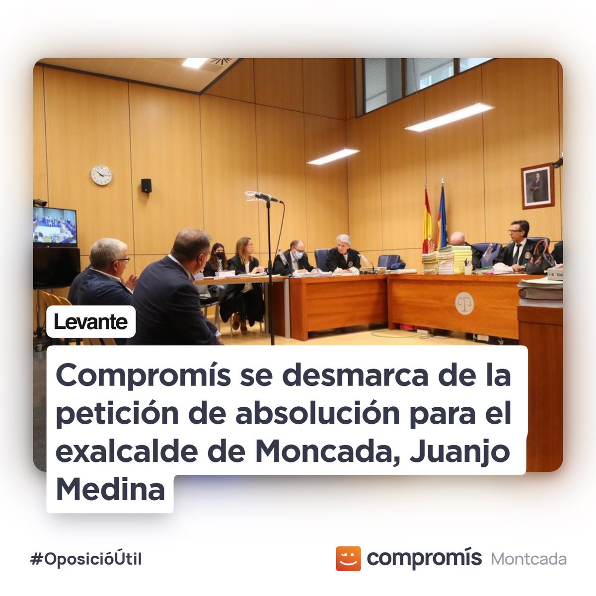 ⚖️ No entenem com es pot passar d'acusar a presumptes corruptes a defensar-los perquè queden impunes.

✅ Ens desmarquem d'esta decisió que ha pres el govern municipal del PSOE i exigirem explicacions!

[NOTÍCIA] 🔗👉 comprom.is/CasMedina