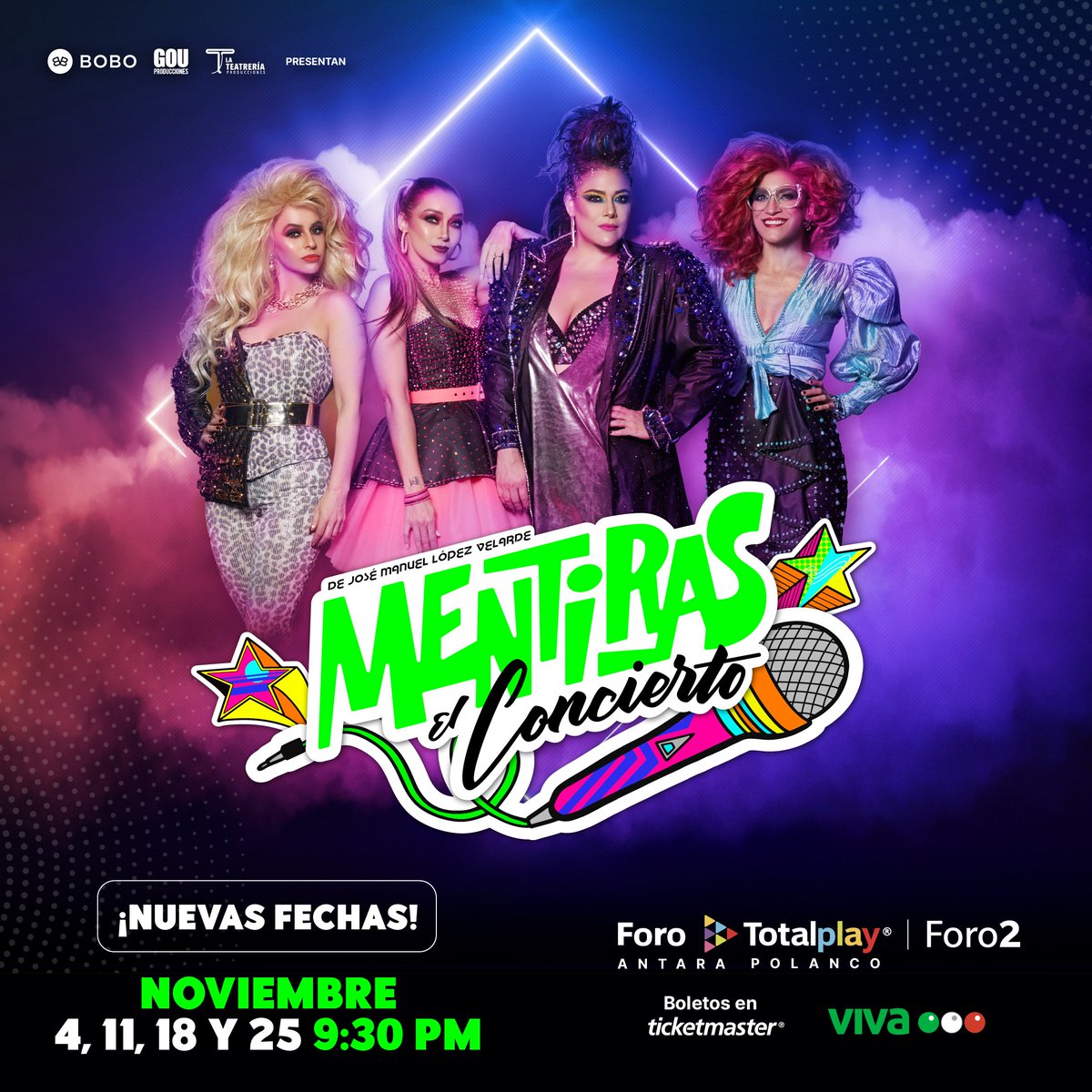 ¡Nuevas fechas de #MentirasElConcierto! Te esperamos durante noviembre en el <a href="/Foro_Totalplay/">Foro Totalplay</a>. 

Compra tus boletos aquí: bit.ly/MentirasConcie… y no te quedes fuera de estos 4 súper shows 🎤🎶