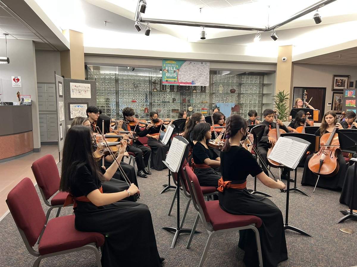 J. Frank Dobie High School Orchestra, under the direction of Angela Badon, Stephen Payne, and Tam Duong, playing before the School Board meeting tonight. What beautiful music they shared with all of us!