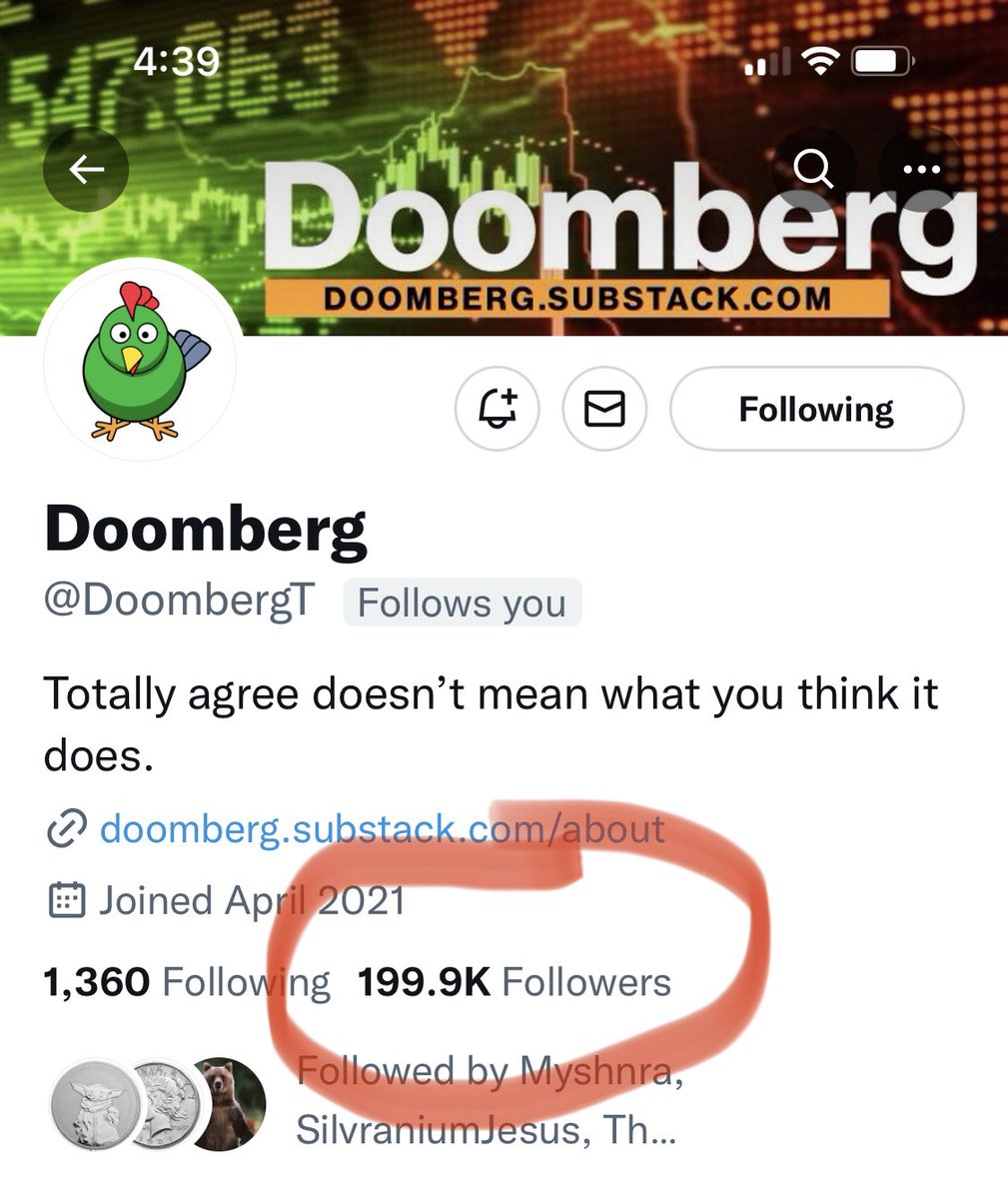 If you are not already following @DoombergT , I would highly recommend his account. Great insight on energy, economics and multiple other topics. Also a wicked sense of humor. Let’s get him over 200,000 followers today.