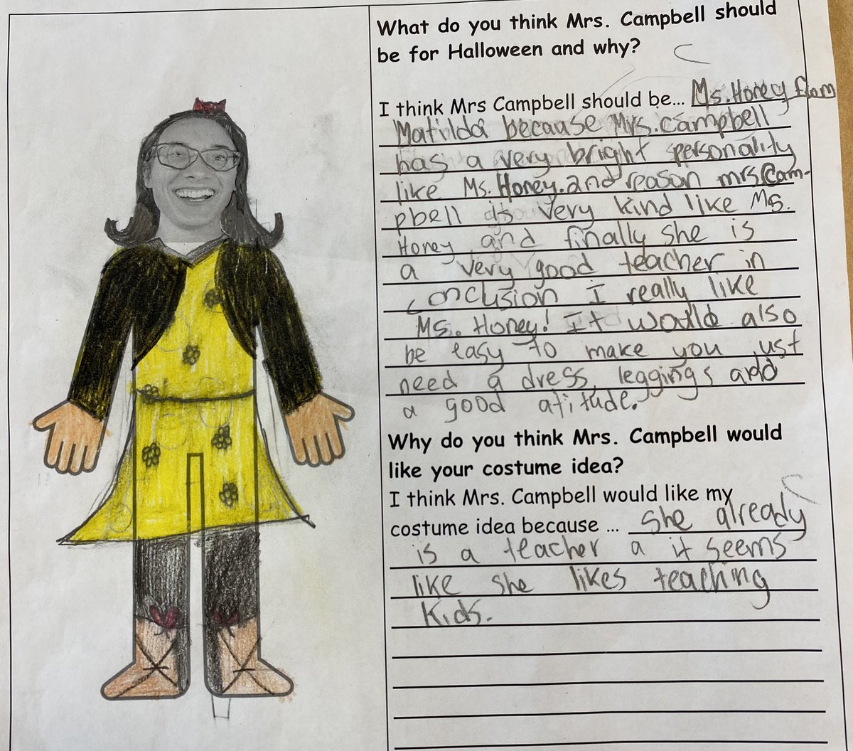 MissR_Teacher's tweet photo. I was inspired my my coworker @sfustHSD for this #WritingActivity. These made my day! #ELA #EnglishLanguageArts #Writing #FourthGrade #Grade4 https://t.co/BzCUz9W93D