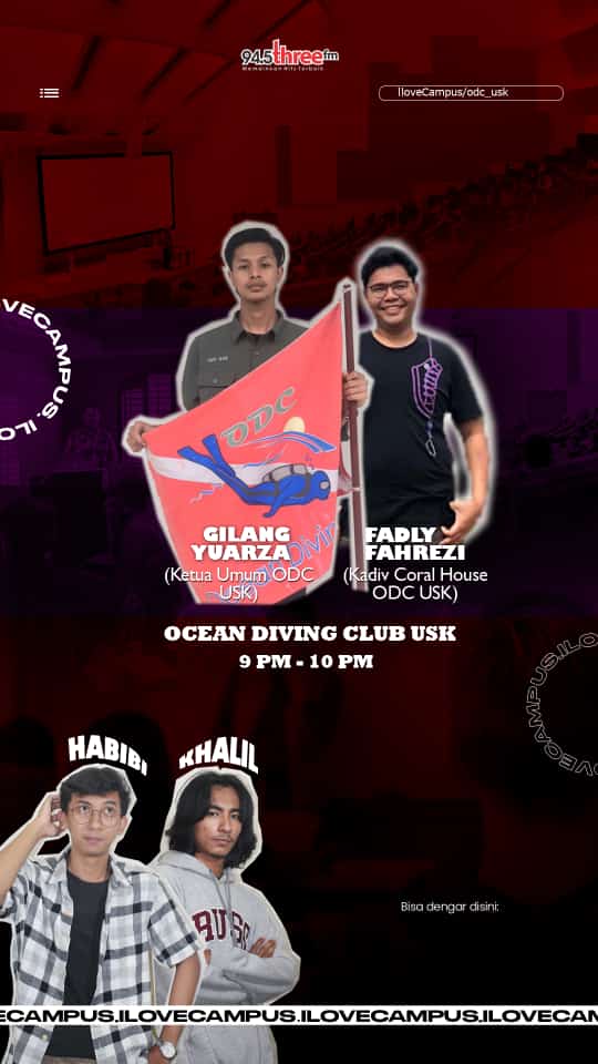 ODC_USK's tweet photo. On air #odcusk bersama #threefmaceh
Kali ini Ocean Diving Club membahas tentang monitoring terumbu karang Aceh sekaligus memperingari Reef Check Day Sedunia 22 Oktober lalu.
#threefmaceh thankyou for having us !!
Tenang, Berfikir dan Bertindak
#godive
#goblue
#odc_usk https://t.co/5oM8QdVhtG