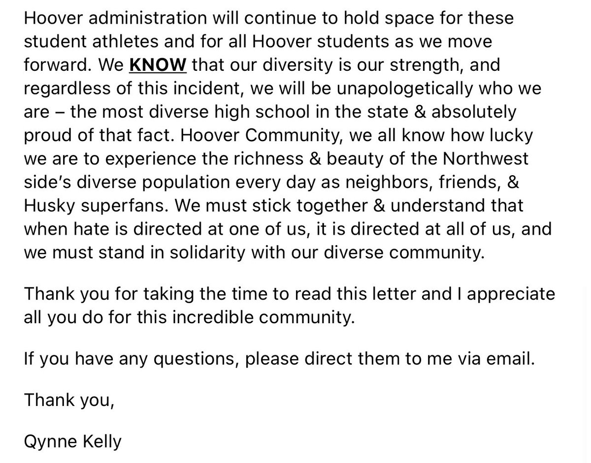 My statement regarding 10.21.22 Hoover VS Council Bluffs Thomas Jefferson football game