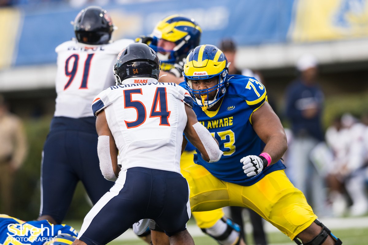 StiehlPhoto's tweet photo. A couple of images of @Bradly_61 from the Morgan St game.  @Delaware_FB @UDBlueHens  #fcsfb #ncaafb #football https://t.co/e7ckNEPp9M