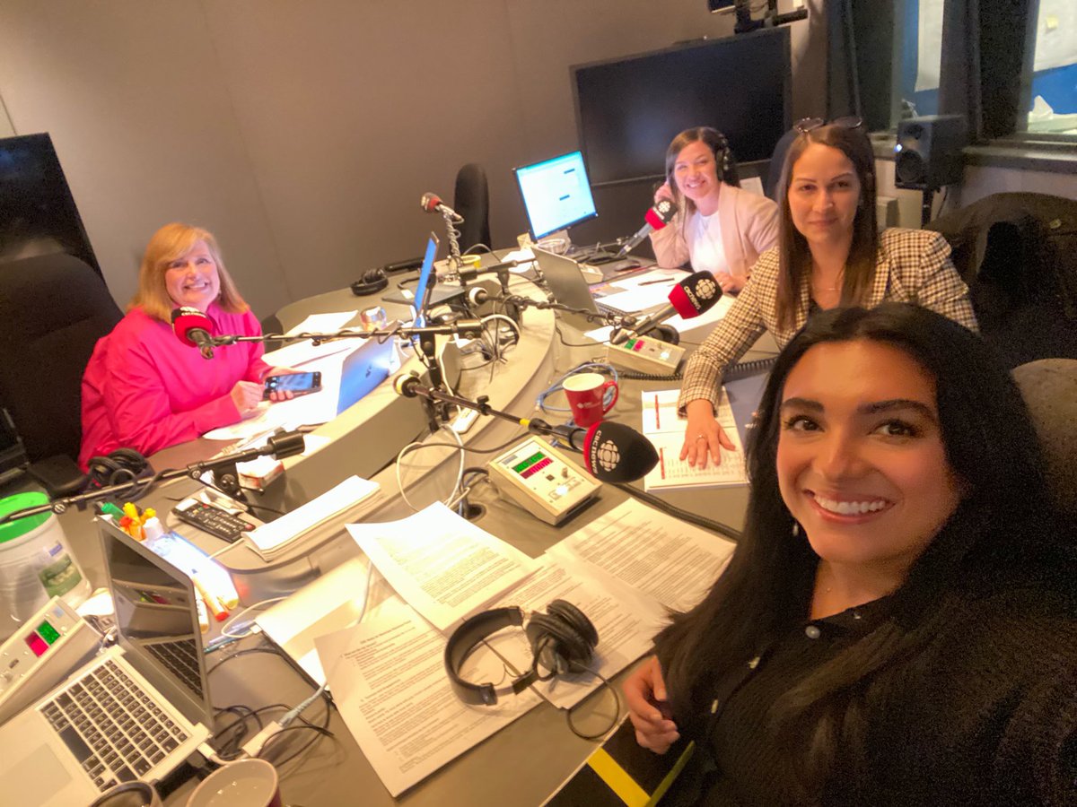 AngelaMDrennan's tweet photo. It was great to be back at the @CBCRadioCanada studio with @cbcJillDempsey and fellow panelists for the evening @Shawn_Jeffords @LindaWardCBC and @VictoriaKuketz talking about all things municipal #next4years #municipalelection2022 https://t.co/cwXJbzx5No