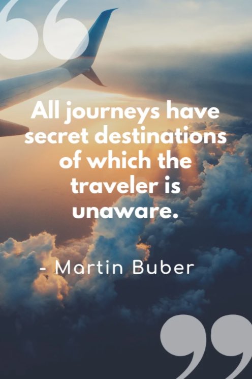 groupTravL's tweet photo. It’s #traveltuesday and at TravL we celebrate the joy of travel. Love this quote: “All journeys have secret destinations of which the Traveler is unaware.” Martin Buber

Happy TravLs! https://t.co/f1Z9x7yc1L