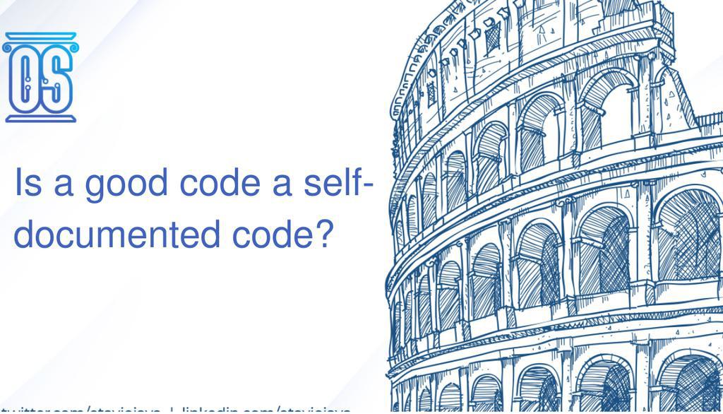 otaviojava's tweet image. We need to make suitable code fluid and close to the ubiquitous language.
Read the full article: Is a good code a self-documented code?
▸ lttr.ai/3cyy
#StaffPlus #CleanCode #WriteCleanCode #WritingGoodCode