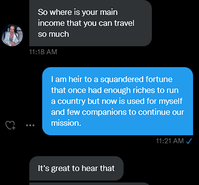 schneiderlorax's tweet photo. Little while back I did the "respond to a bot as if I was Aragorn" bit that everybody does. https://t.co/NWLYZuCqlz