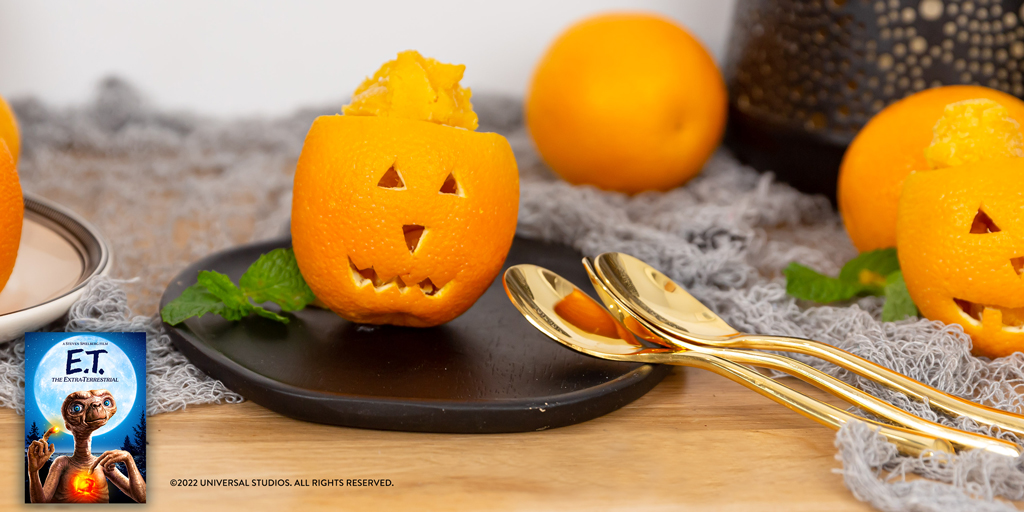 A fresh and sweet Valencia orange sorbet = the perfect Halloween treat! Be sure to pick up Valencia oranges at your local grocery store today and celebrate 40 Years of E.T. The Extra-Terrestrial. Own on Digital &amp; Disc. <a href="/UniAllAccess/">Universal All-Access</a>