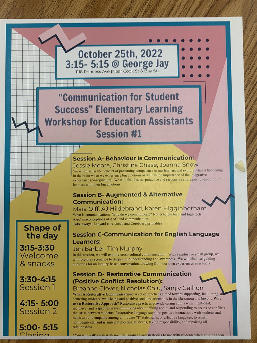 IslandWinkler's tweet photo. Our first after school EA Pro. D. session with @lifeatgeorgejay , @MacaulayElemVic, Vic West, Craigflower, and Quadra EA teams.  Snacks, sharing, and learning together around communication.  #onelearningcommunity @sd61schools @BCPVPA https://t.co/QznTUrlynk