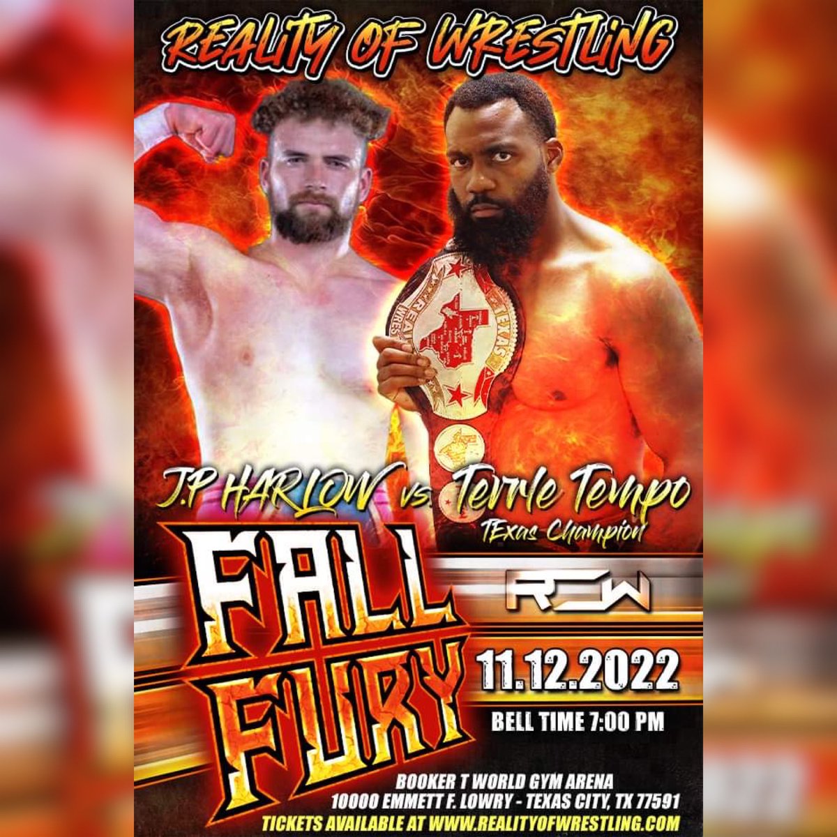 TheOfficialROW's tweet photo. ‼️ MATCH ANNOUNCEMENT ‼️
@TempoTerrale defends his Texas Championship against one of the most hated ROW stars recently @JPHARLOW_2 at #FallFury on Sat, Nov 12th the World Gym Arena!!
10000 Emmett F Lowry Expy
Texas City, Tx 77591
🎫 PICK YOUR SEATS 🎫
https://t.co/Q4UTB3ZNBJ https://t.co/IzsinflEsG