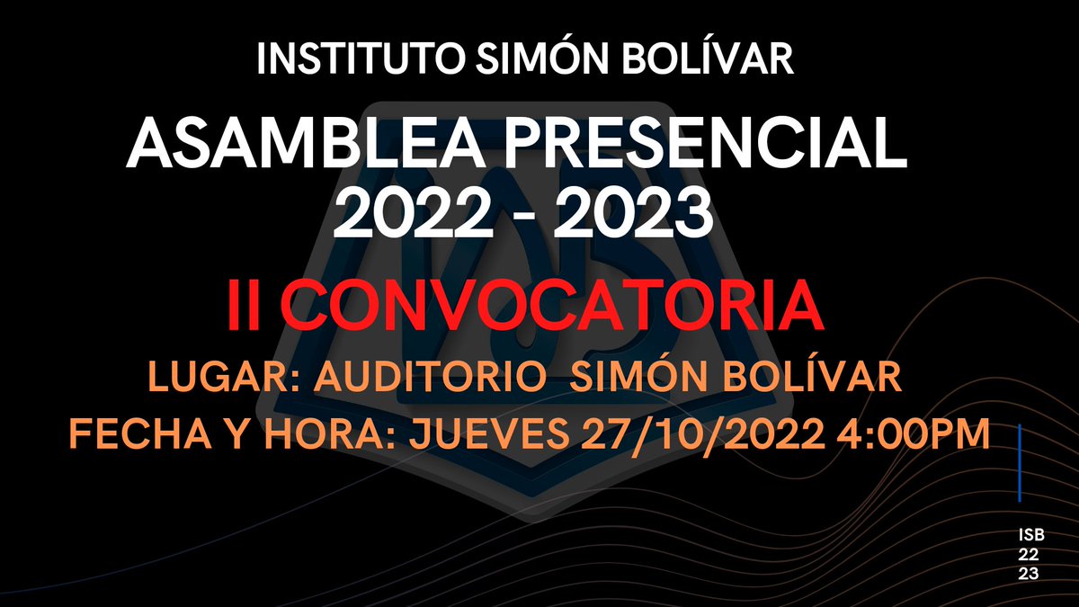somosisb's tweet photo. Estimado representante, tu asistencia es importante. 
#SomosISB 
#Asamblea https://t.co/G8KWERijs9