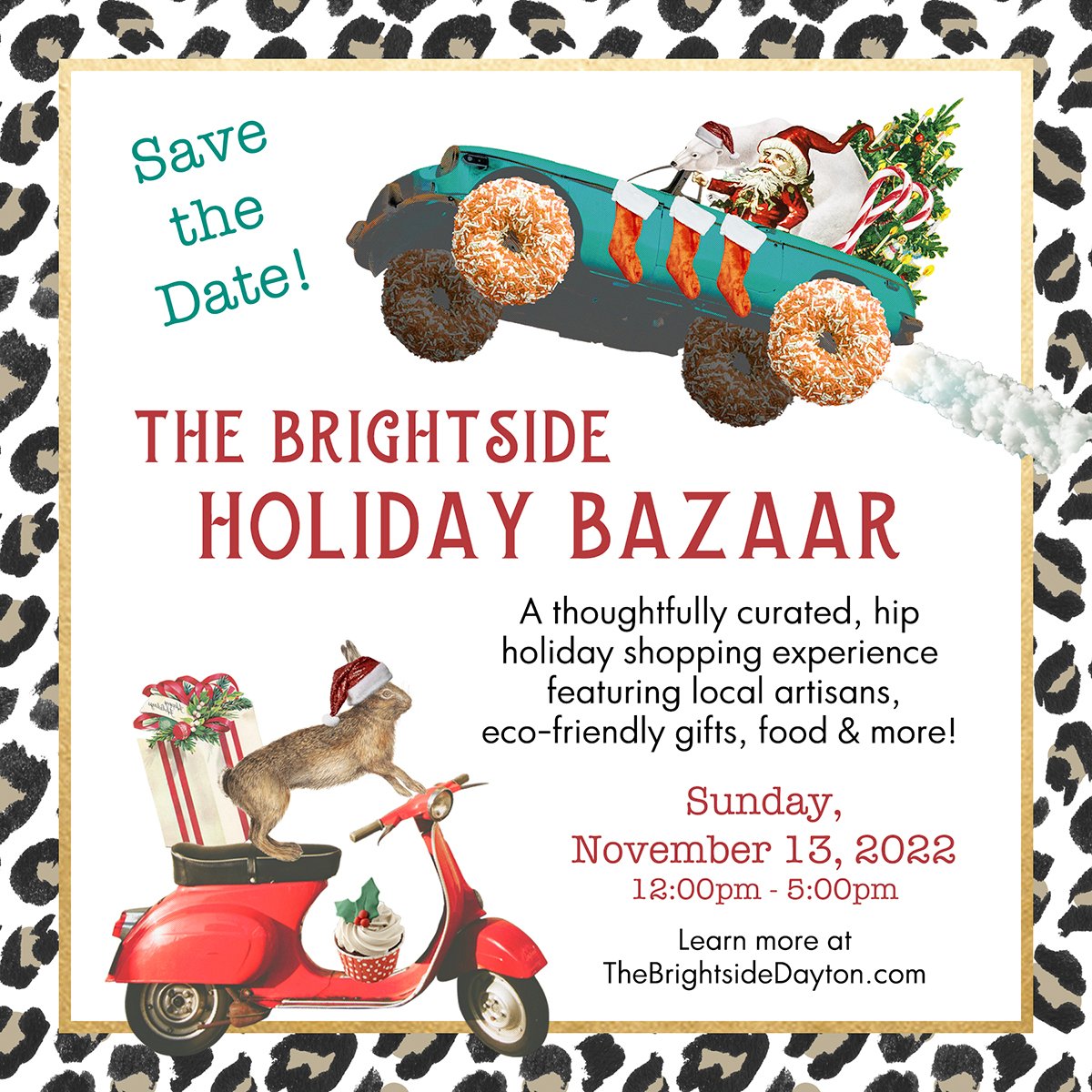 Thinking about your holiday shopping list? Support local businesses at our inaugural Brightside Holiday Bazaar on Sunday, Nov 13th. It's a curated shopping experience a carefully selected group of vendors, plus food, workshops, and music! FUN! Free entrance!