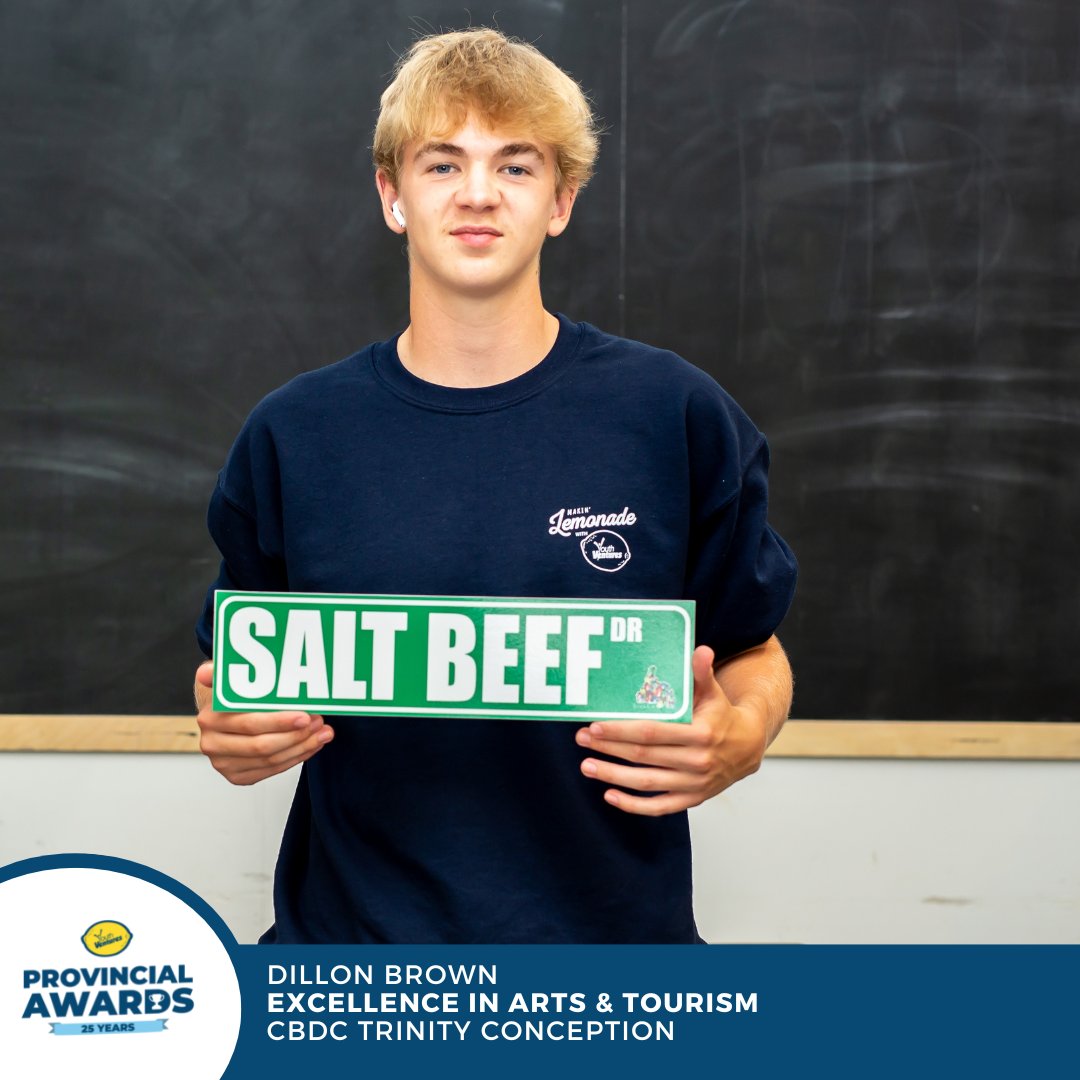 YouthVentures's tweet photo. 2022 Youth Ventures Excellence in Arts &amp; Tourism - Dillon Brown @CBDCTC @ACOACanada @IPGS_GovNL
 @ChurenceRogers @NTVNewsNL @CBCNL @CBDCNL @HospitalityNL https://t.co/LPj1cCn924
