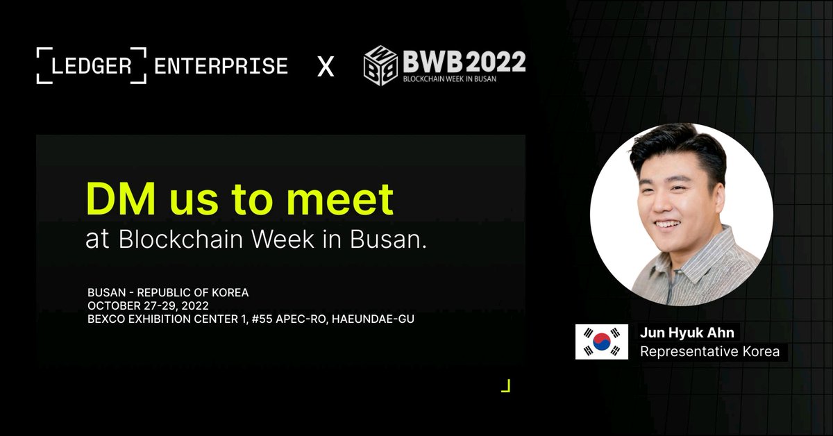 Meet me in Busan to discuss how @Ledger and @ledger_business can secure and empower you and your web3 business. See you at Blockchain Week in Busan #BWB2022