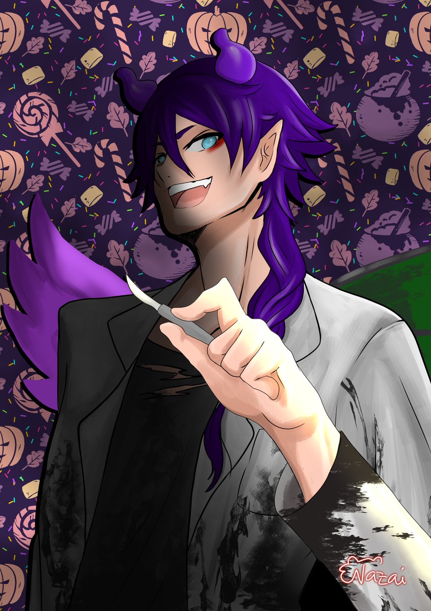 SeiounArt's tweet photo. Happy Halloween, Trick or Treat you say?
#REALITY_halloweenart
#REALITYハロウィンアート
#NazaiDraws https://t.co/Wgqq6ZL9SC