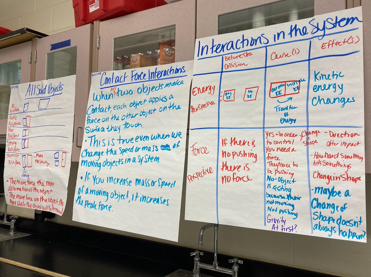 We used to think maybe there weren't many patterns between collisions, but now we think the same thing might be happening in all of them?!?! Students <a href="/SkyViewMS/">Sky View MS</a> are figuring it out together!🤨🤔🤯 #relatedphenomena #consensusmodel #OpenSciEdinMA <a href="/OpenSciEd/">OpenSciEd</a>