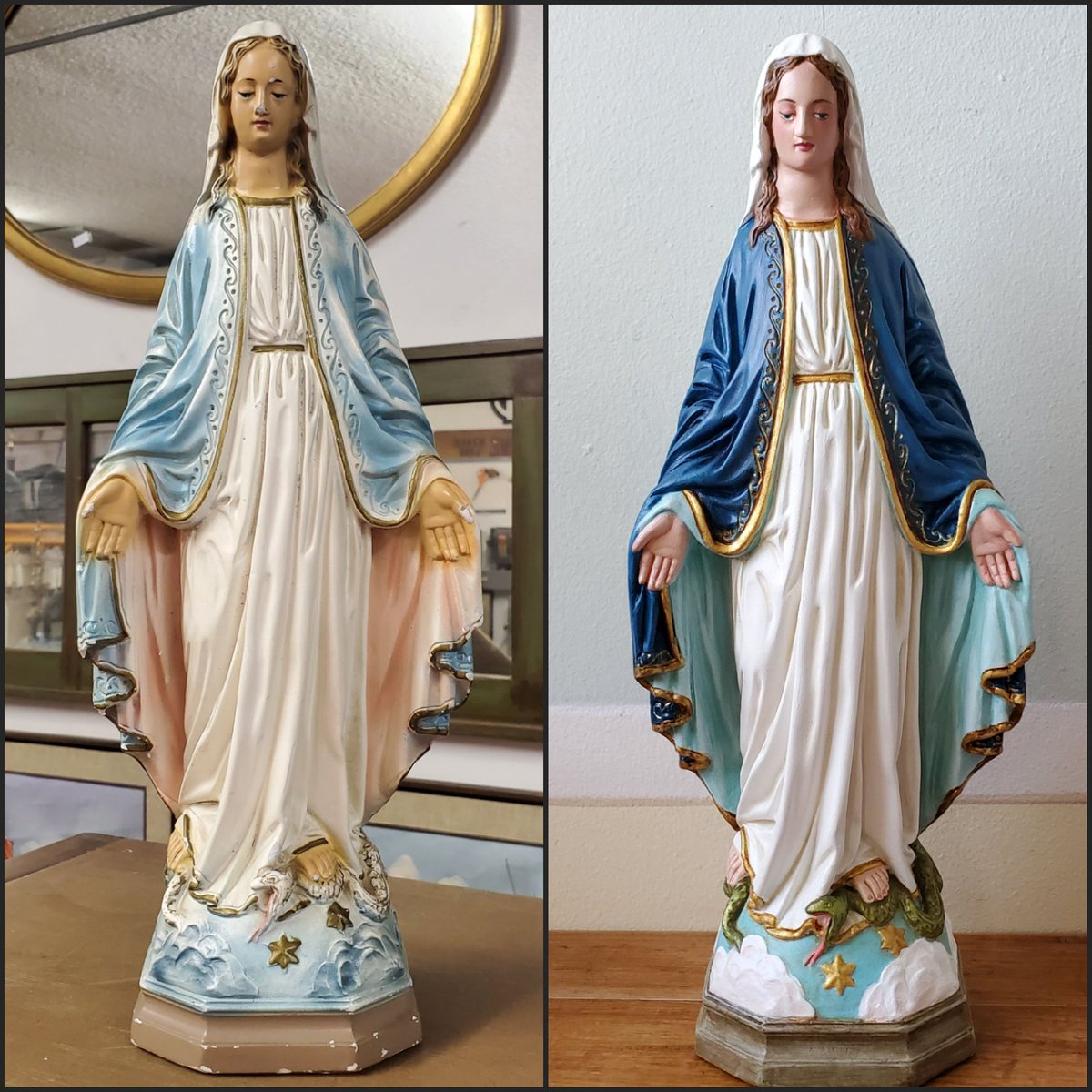 LaPorteVintage's tweet photo. Before & after #statuerestoration https://t.co/VCJawnRyur
